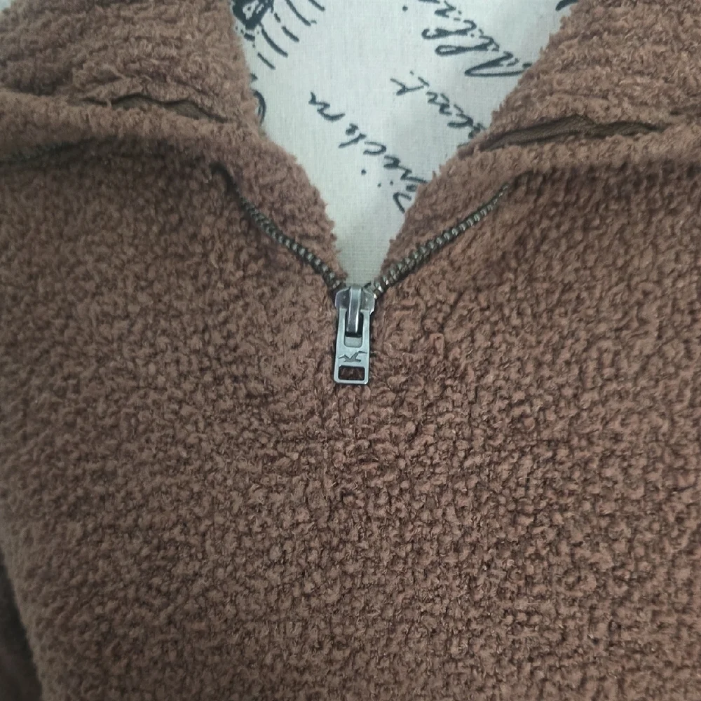 Hollister Cozy Soft Brown Half-Zip Women's Sweater (EUC)(S)✨️🤎✨️ - Picture 3 of 6